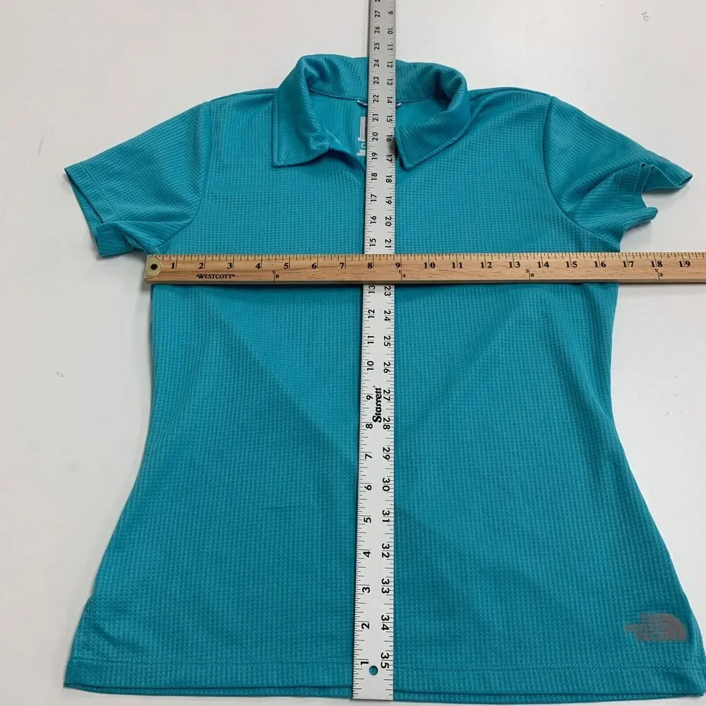 The North Face Flight Series Polo Shirt Womens S Small Blue Short Sleeve 1/4 Zip - Picture 9 of 14